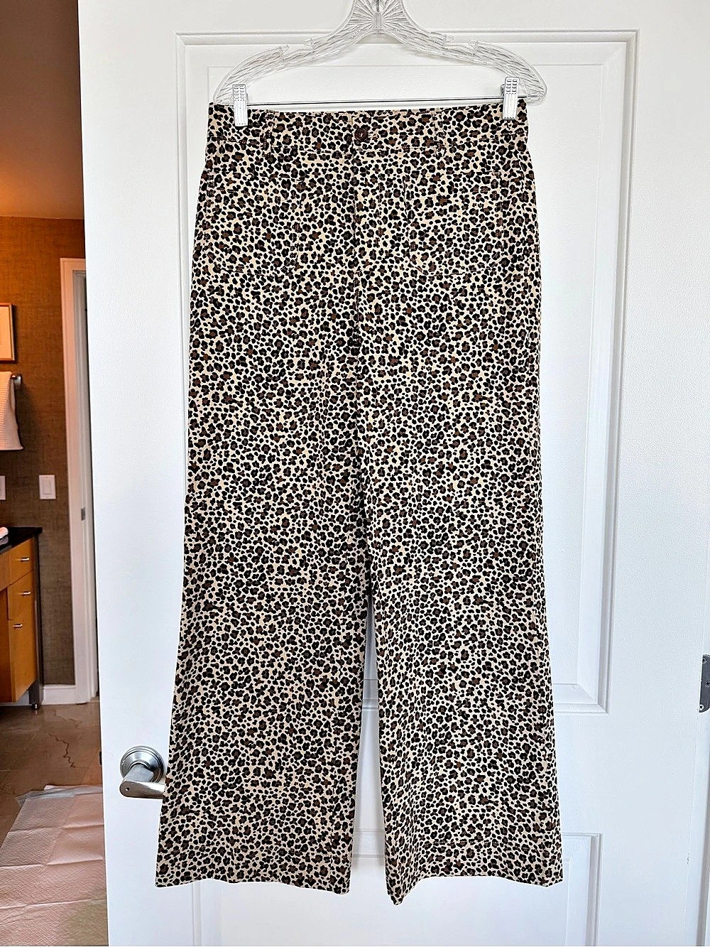 J.Crew Collection pleated wide-leg pant in leopard trench canvas Leopard Pants